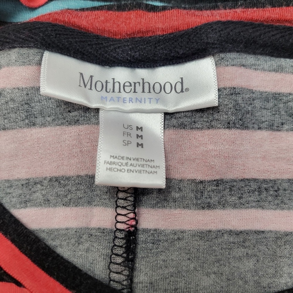 Motherhood Maternity Striped Midi Dress Casual Summer Short Sleeve Dress Size M - Picture 8 of 9